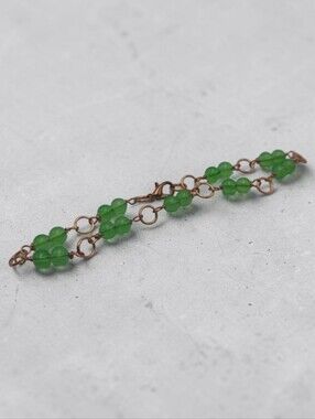 Handmade Green Beaded Anklet - Elegant Boho Jewelry for Beach & Everyday Wear